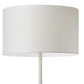 60" White Floor Lamp With White Fabric Drum Shade
