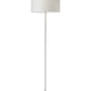 60" White Floor Lamp With White Fabric Drum Shade