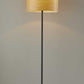 60" White Floor Lamp With White Fabric Drum Shade