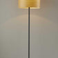 60" White Floor Lamp With White Fabric Drum Shade