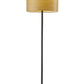 60" White Floor Lamp With White Fabric Drum Shade