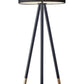 Black Metal Tripod Floor Lamp With Black Fabric Drum Shade