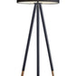 Black Metal Tripod Floor Lamp With Black Fabric Drum Shade