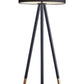 60" Black Tripod Floor Lamp With Black Fabric Drum Shade