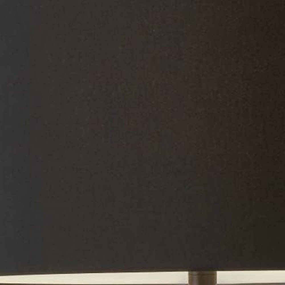 62" Black Tripod Floor Lamp With Black Fabric Drum Shade