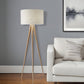 62" Black Tripod Floor Lamp With Black Fabric Drum Shade
