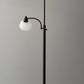 71" Two Light Torchiere Floor Lamp With White Acrylic Bowl Shades