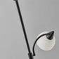 71" Two Light Torchiere Floor Lamp With White Acrylic Bowl Shades