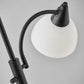 71" Two Light Torchiere Floor Lamp With White Acrylic Bowl Shades