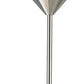 71" Two Light Torchiere Floor Lamp With White Acrylic Bowl Shades