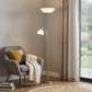 71" Two Light Torchiere Floor Lamp With White Acrylic Bowl Shades