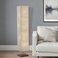 57" Brown And White Two Light Column Floor Lamp With White Paper Rectangular Shade