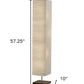 57" Brown And White Two Light Column Floor Lamp With White Paper Rectangular Shade