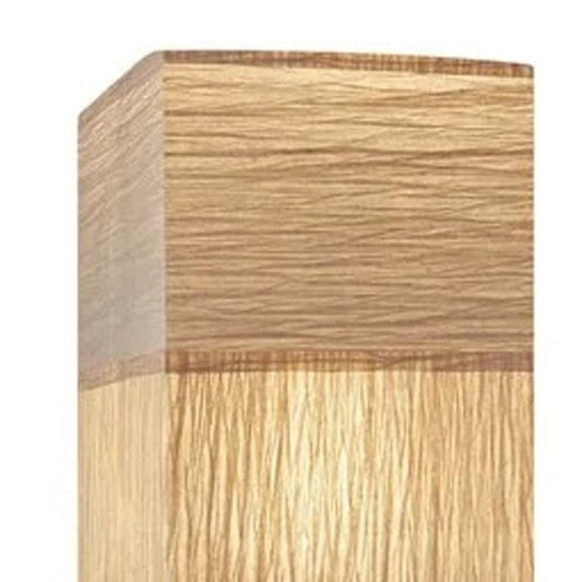 72" Brown And Silver Three Light Column Floor Lamp With Beige Paper Rectangular Shade