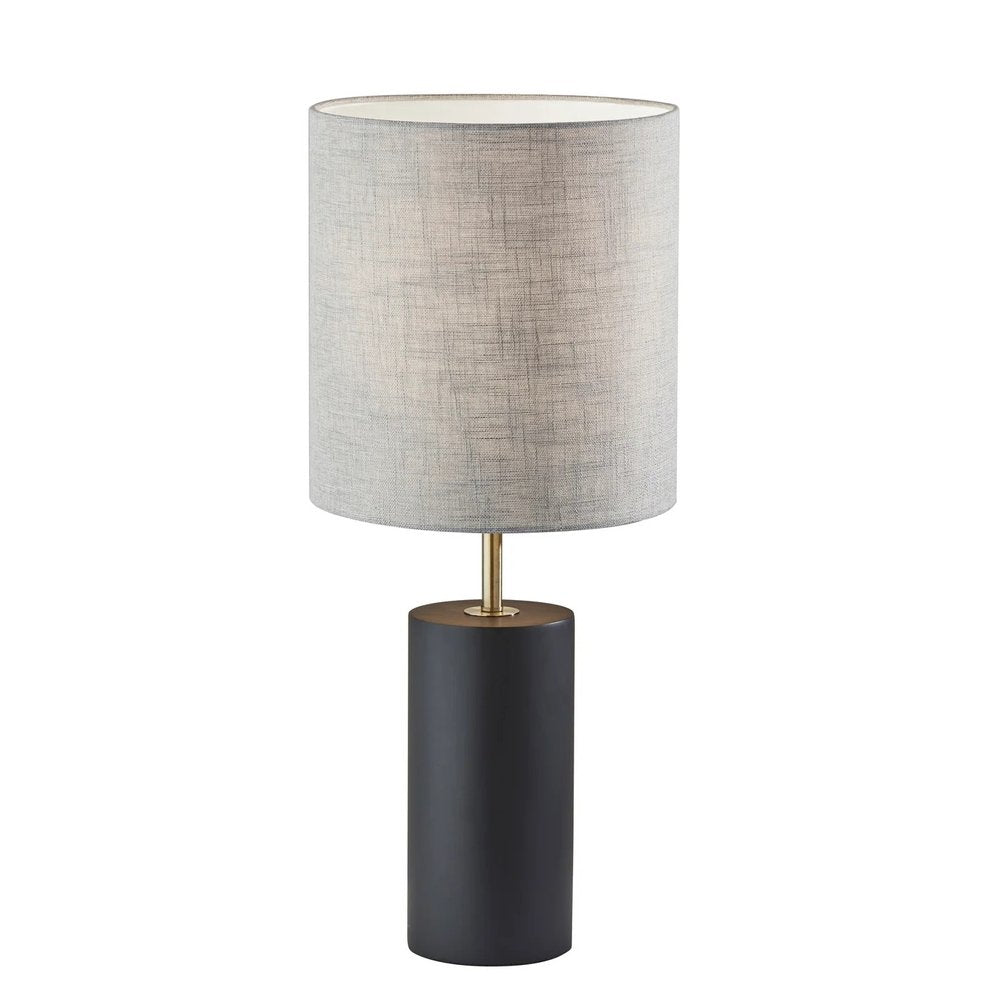 Natural Wood Circular Block Table Lamp