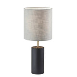 Natural Wood Circular Block Table Lamp
