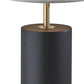 Natural Wood Circular Block Table Lamp