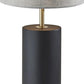 Natural Wood Circular Block Table Lamp