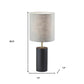 Natural Wood Circular Block Table Lamp