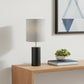 Natural Wood Circular Block Table Lamp