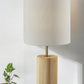 Natural Wood Circular Block Table Lamp