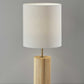 Natural Wood Circular Block Table Lamp