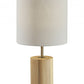 Natural Wood Circular Block Table Lamp