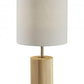 Natural Wood Circular Block Table Lamp
