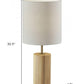 Natural Wood Circular Block Table Lamp