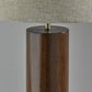 26" Natural Solid Wood Cylinder Table Lamp With White Cone Shade