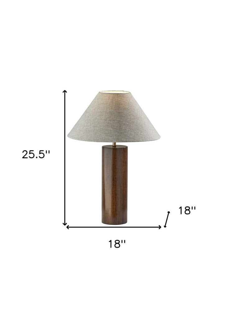 Canopy Walnut Wood Block Table Lamp