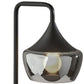 20" Black Metal Table Lamp With Black Metal And Smoked Glass Shade