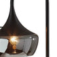 64" Black Task Floor Lamp With Black Glass Bowl Shade