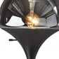 70" Black With Black Glass Shade