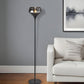 70" Black With Black Glass Shade