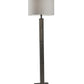 62" Black Wood And Metal Floor Lamp With Light Gray Fabric Drum Shade