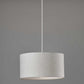 White Fabric Sleek Drum Pendant Lamp
