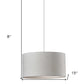 White Fabric Sleek Drum Pendant Lamp