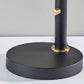 32" Black And Gold Metal Desk Lamp With Cinched Cone Shade