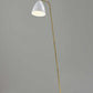 59" Gold And White Task Floor Lamp With White Metal Cone Shade