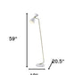 59" Gold And White Task Floor Lamp With White Metal Cone Shade