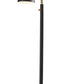 68" Black And Gold Metal Two Light Task Floor Lamp With Black Metal Cone Shade