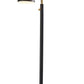 68" Black And Gold Metal Two Light Task Floor Lamp With Black Metal Cone Shade