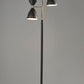 68" Black And Gold Metal Two Light Task Floor Lamp With Black Metal Cone Shade