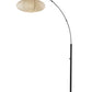 80" Beige And Black Arc Floor Lamp With Beige Paper Globe Shade
