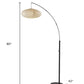 80" Beige And Black Arc Floor Lamp With Beige Paper Globe Shade