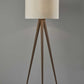 62" Black Tripod Floor Lamp With Black Fabric Drum Shade