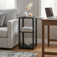 28" Black Square End Table With Two Shelves