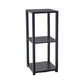 28" Black Square End Table With Two Shelves