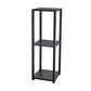 35" Black Solid Wood Square End Table With Two Shelves